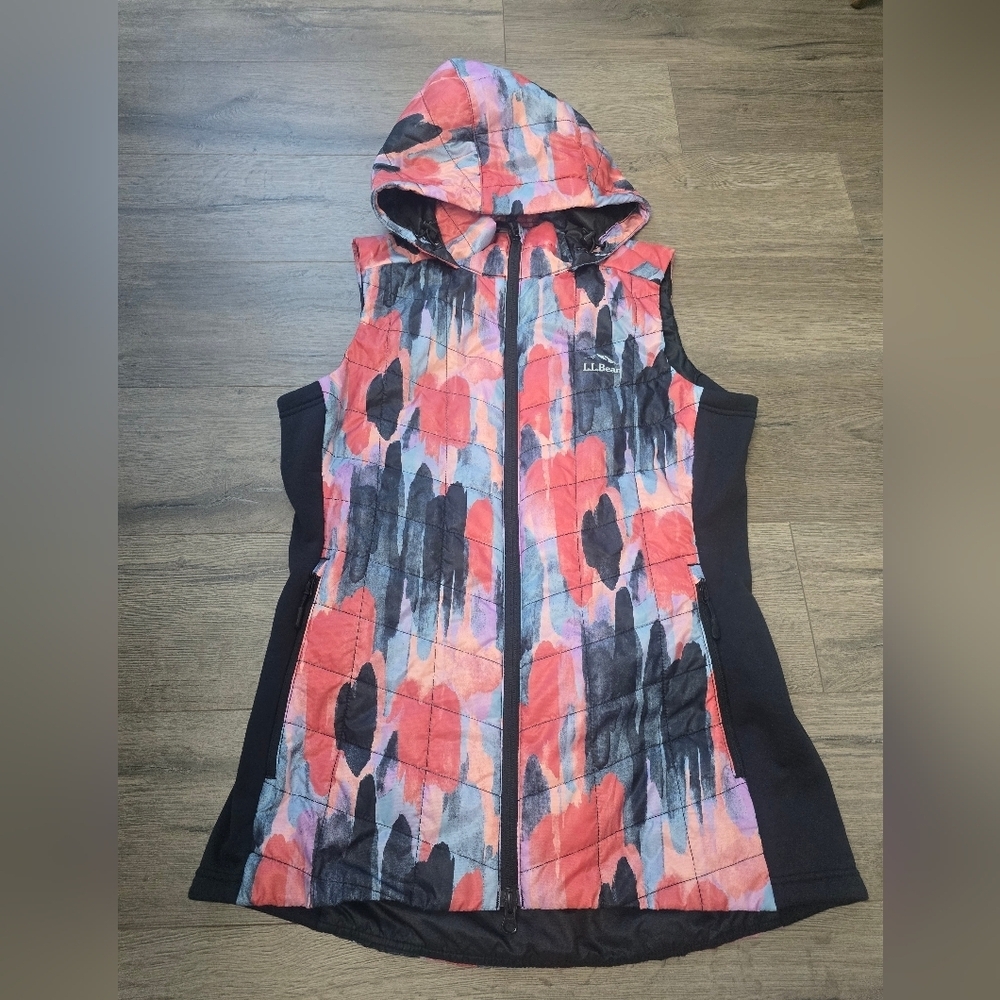 L.L. Bean PrimaLoft Cross Core Packaway Long Fleece Lined Vest Womens Sz Small P